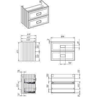 Тумба под раковину La Fenice Cubo FNC-01-CUB-C-100-2 Бежевая матовая 100 см